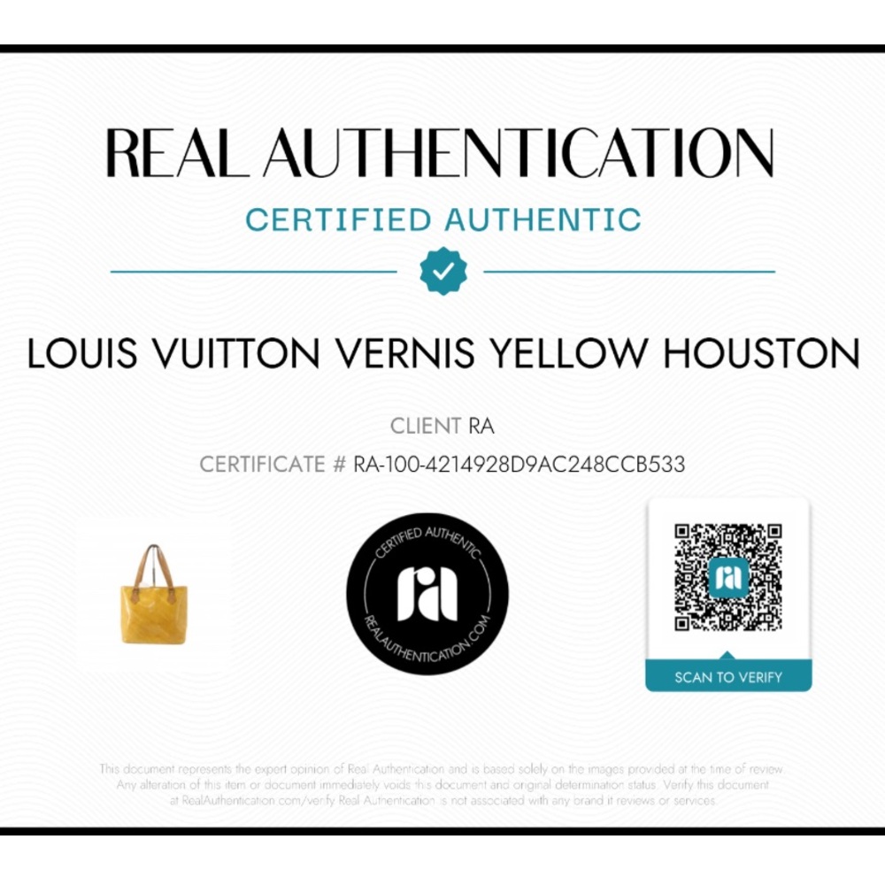 Louis Vuitton Monogram Vernis Yellow Houston Tote COA - Picture 16 of 16